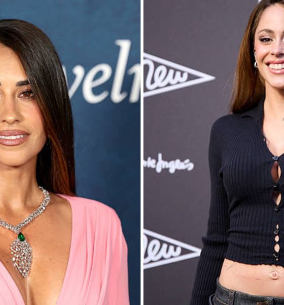 Split image featuring Antonela Roccuzzo and Tini Stoessel.