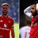Split image featuring Bruno Fernandes and Thierry Henry.
