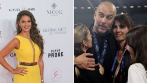 Split images featuring wives of Premier League managers.