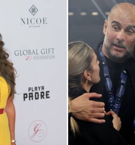 Split images featuring wives of Premier League managers.