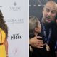 Split images featuring wives of Premier League managers.