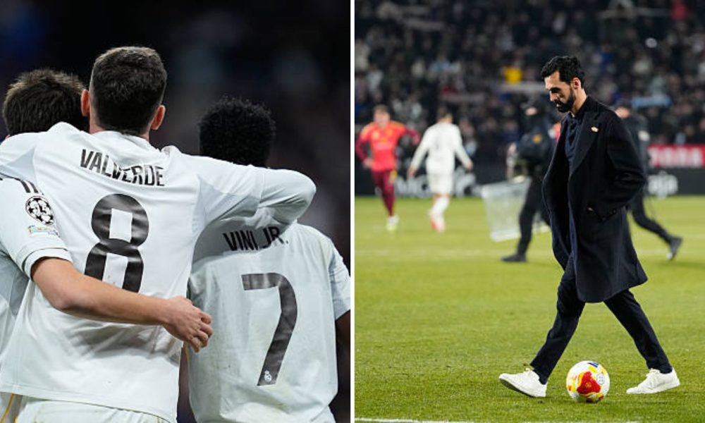 Split image featuring Real Madrid players and a dejected Alvaro Arbeloa.