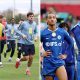 Split image featuring England squad in training and Joao Pedro along with Cole Palmer.