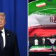 Split image featuring Donald Trump and Iran selection at the World Cup.