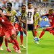 Split image featuring Cape Verde players celebrating their goals.