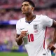 Jude Bellingham celebrating for England after scoring vs Croatia in World Cup 2026.