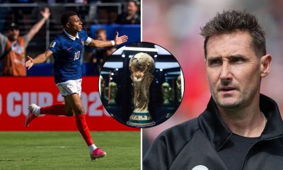 Split image featuring Kylian Mbappe and Miroslav Klose.