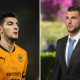 Split image featuring Rafa Mir playing for Wolves and going for his sentence hearing.