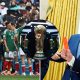 Split image featuring water breaks in the World Cup and Gianni Infantino with Donald Trump.