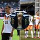 Split image featuring German stars and Netherlands team.