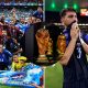 Split image featuring the Cape Verde and Uruguay national teams in contrasting emotions.
