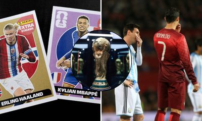 Split image featuring the new stars: Kylian Mbappe and Erling Haaland, and the legends: Lionel Messi and Cristiano Ronaldo.