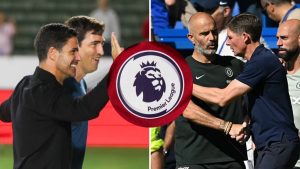Split image featuring four Premier League managers, Andoni Iraola, Mikel Arteta, Enzo Maresca and Oliver Glasner.