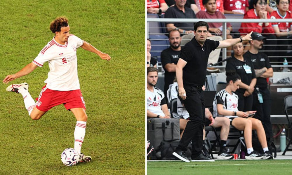 Split image featuring Curtis Jones and Andoni Iraola.