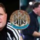 Split image featuring Matthias Jaissle, Eddie Howe and the Newcastle United crest.