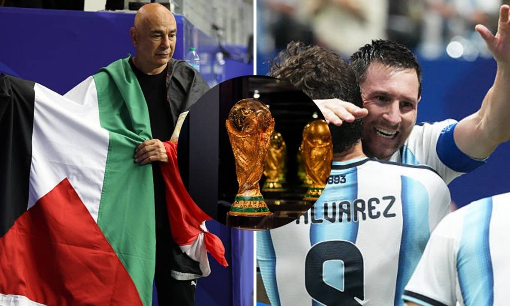 Split image featuring Hossam Hassan and Lionel Messi.