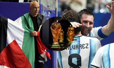 Split image featuring Hossam Hassan and Lionel Messi.