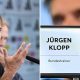 Split image featuring Jurgen Klopp and the DFB confirmation of him becoming the Bundestrainer.