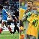 Split image featuring 1982 World Cup semi-final and the Brazil semi-final vs Germany in 2014.