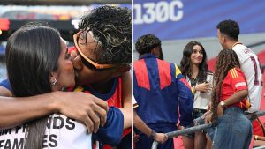 Split image featuring Lamine Yamal and Ines Garcia.