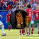 Split image featuring Kylian Mbappe and the Morocco team.