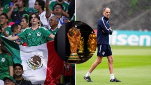 Split image featuring Mexico fans and Thomas Tuchel