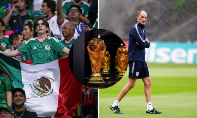 Split image featuring Mexico fans and Thomas Tuchel