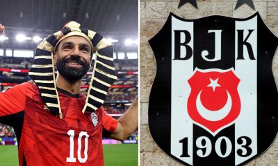 Split image featuring Mohamed Salah and the Besiktas logo.