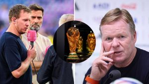Split image featuring Julian Nagelsmann, Jurgen Klopp and Ronald Koeman