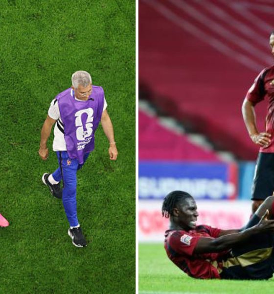 Split image featuring William Saliba, Amadou Onana, and William Saliba.