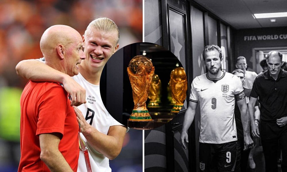 Split image featuring Stale Solbakken, Erling Haaland, Thomas Tuchel and Harry Kane.