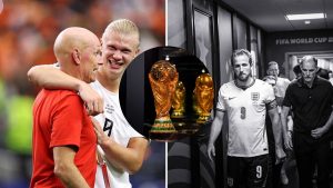 Split image featuring Stale Solbakken, Erling Haaland, Thomas Tuchel and Harry Kane.