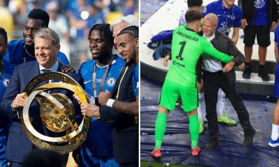Split image featuring Chelsea's current owner and Roman Abramovich.