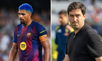 Split image between Ronald Araujo and Andoni Iraola.