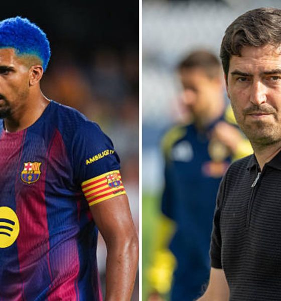Split image between Ronald Araujo and Andoni Iraola.