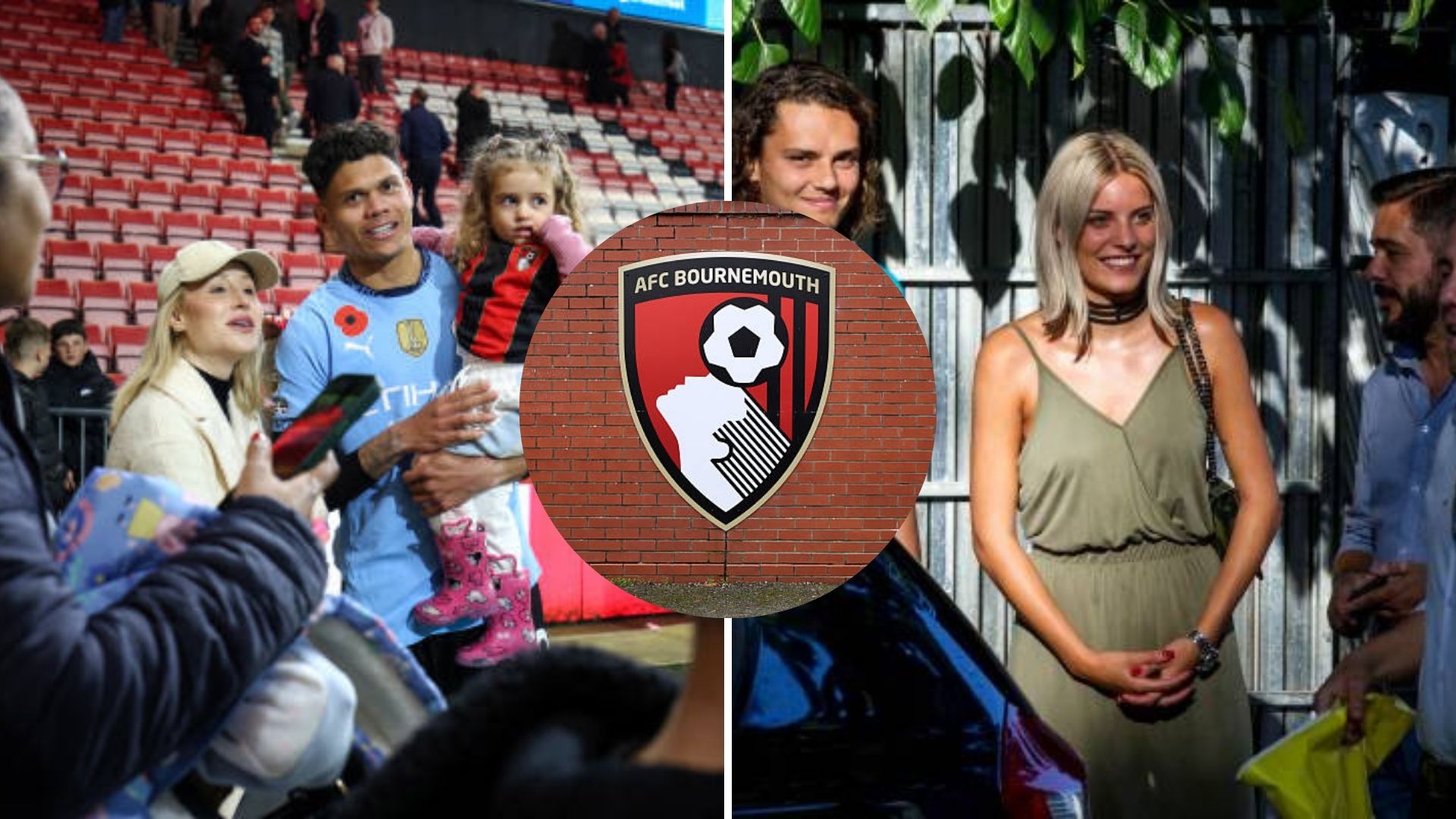 Split image featuring Enes Unal and Evanilson's WAGs.