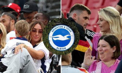 Split image featuring wives of Lewis Dunk and Pascal Gross.