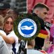 Split image featuring wives of Lewis Dunk and Pascal Gross.