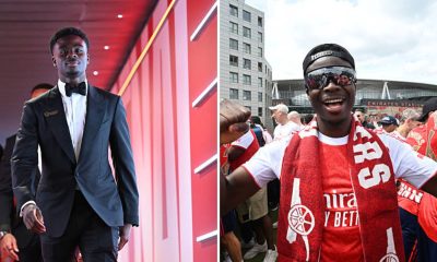 Split image featuring Bukayo Saka.