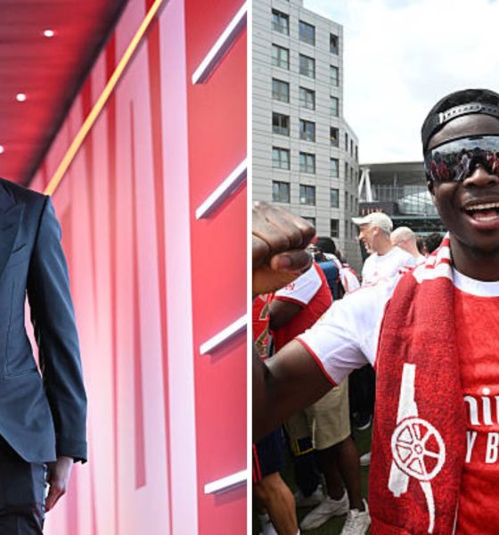Split image featuring Bukayo Saka.