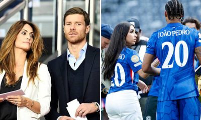 Split image featuring Joao Pedro and Xabi Alonso with their partners
