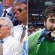 Split image featuring Virgil van Dijk and Alisson with their partners